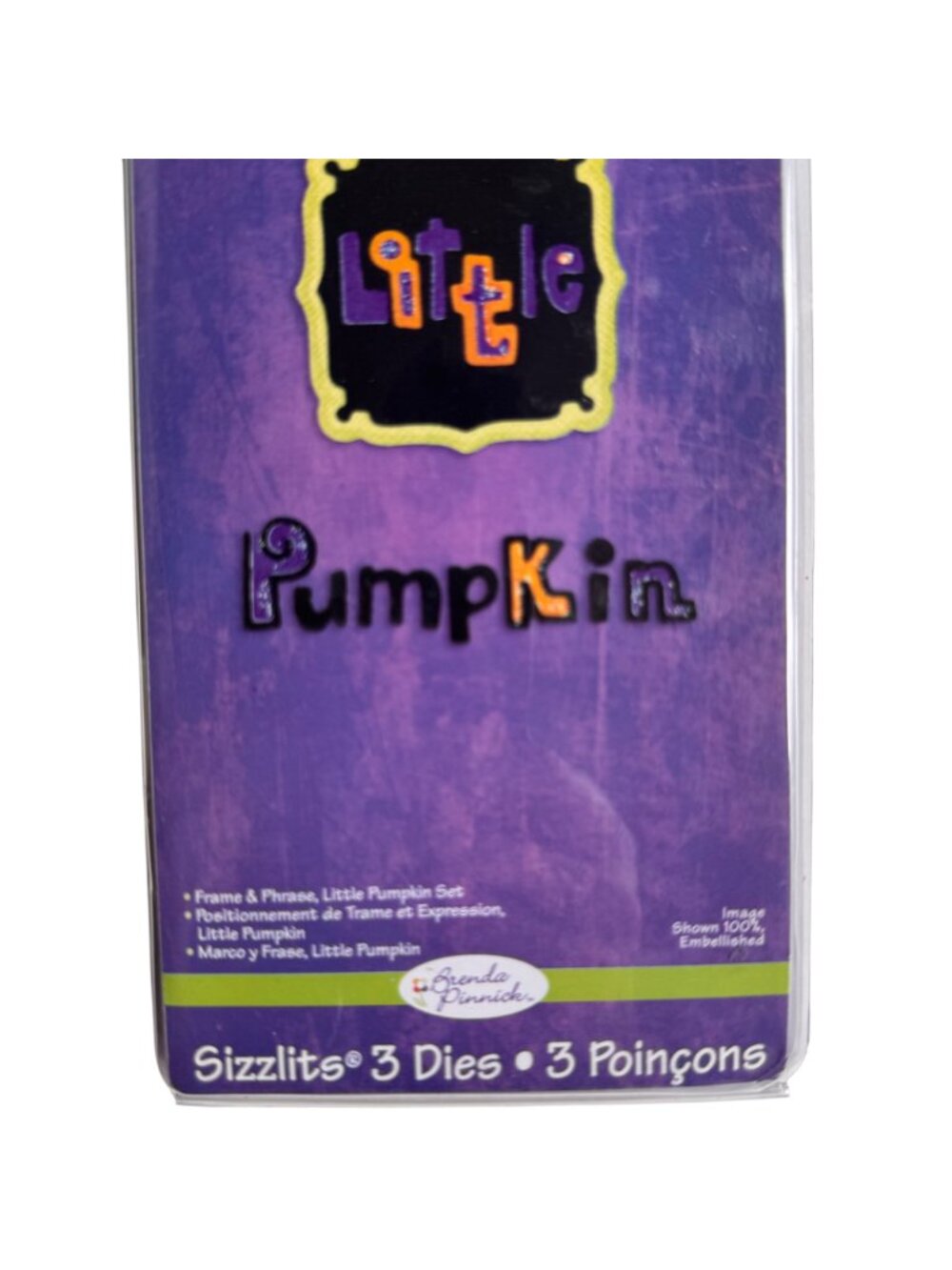 Sizzix Sizzlits 3 Embossing Dies Little Pumpkin Halloween Purple Brenda Pinnick - Picture 4 of 8